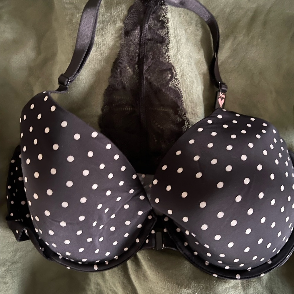 Black Polka Dot Women's Bra